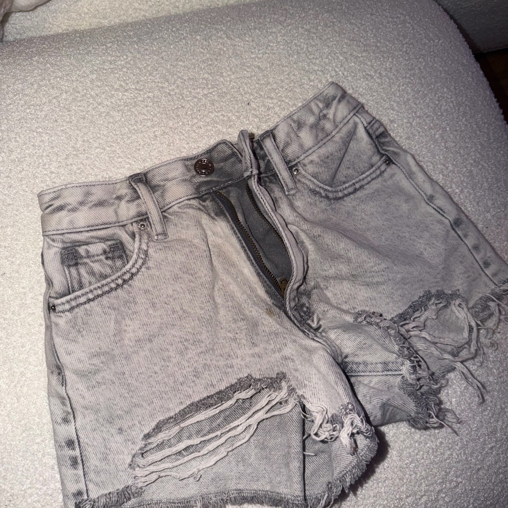 PacSun Light Gray Distressed Jean Shorts